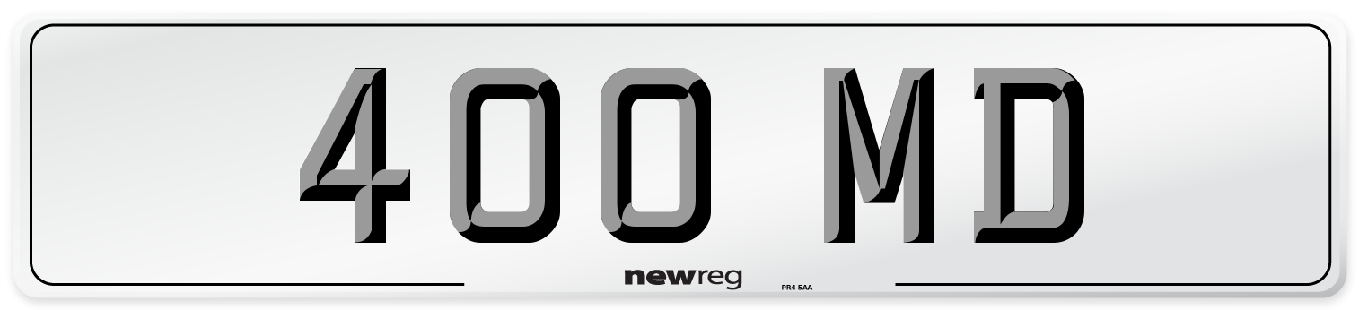 400 MD Number Plate from New Reg